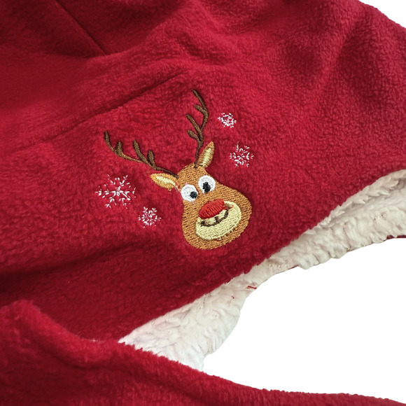 SimpliKids Fleece Sherpa Lined Reindeer Kids Winter Hat & Mittens Set 2-4 Years - Picture 5 of 10